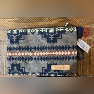 Pendleton Blue and Tan Geometric Toiletry Bag